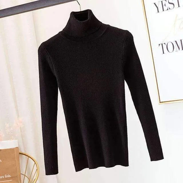 Autumn Winter Knitted Sweater Pullovers Turtleneck Sweater