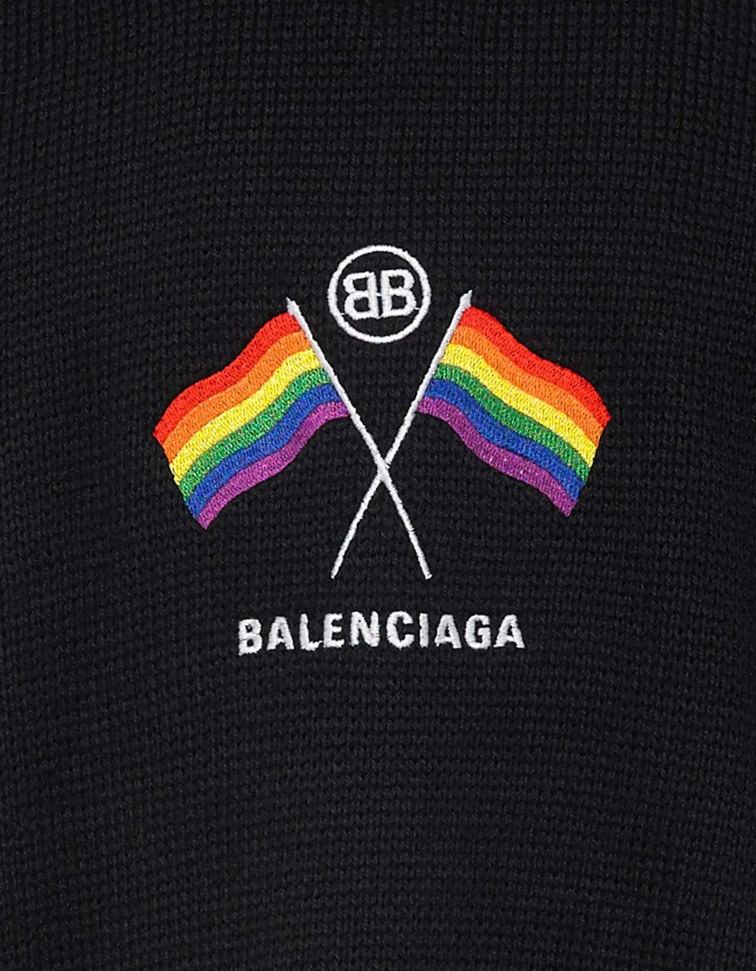 Balenciaga Black LGBTQ Flag Zip Up Turtleneck Sweater
