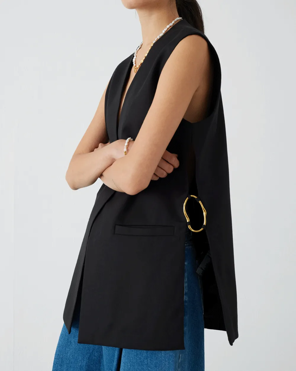 Black Farrah Waistcoat