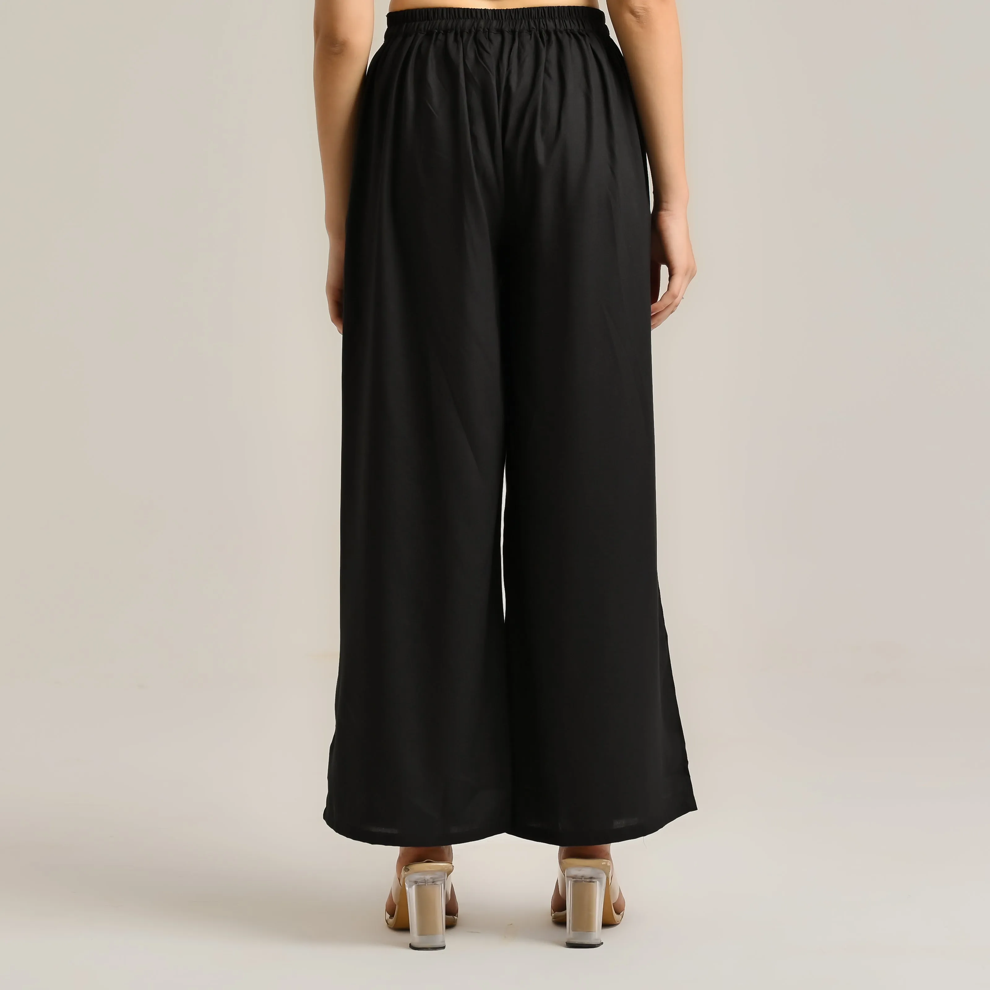 Black Flared Palazzo Pants