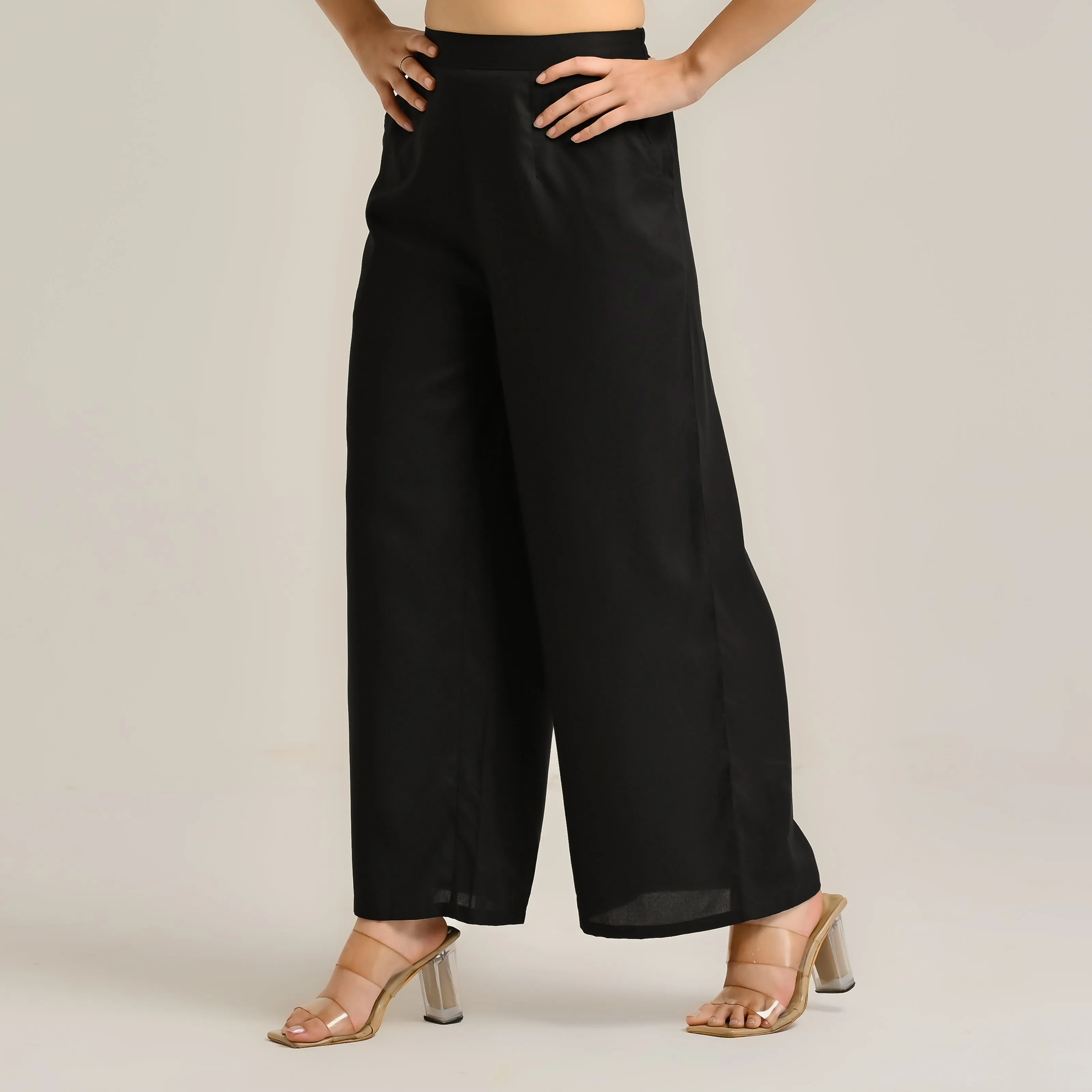Black Flared Palazzo Pants