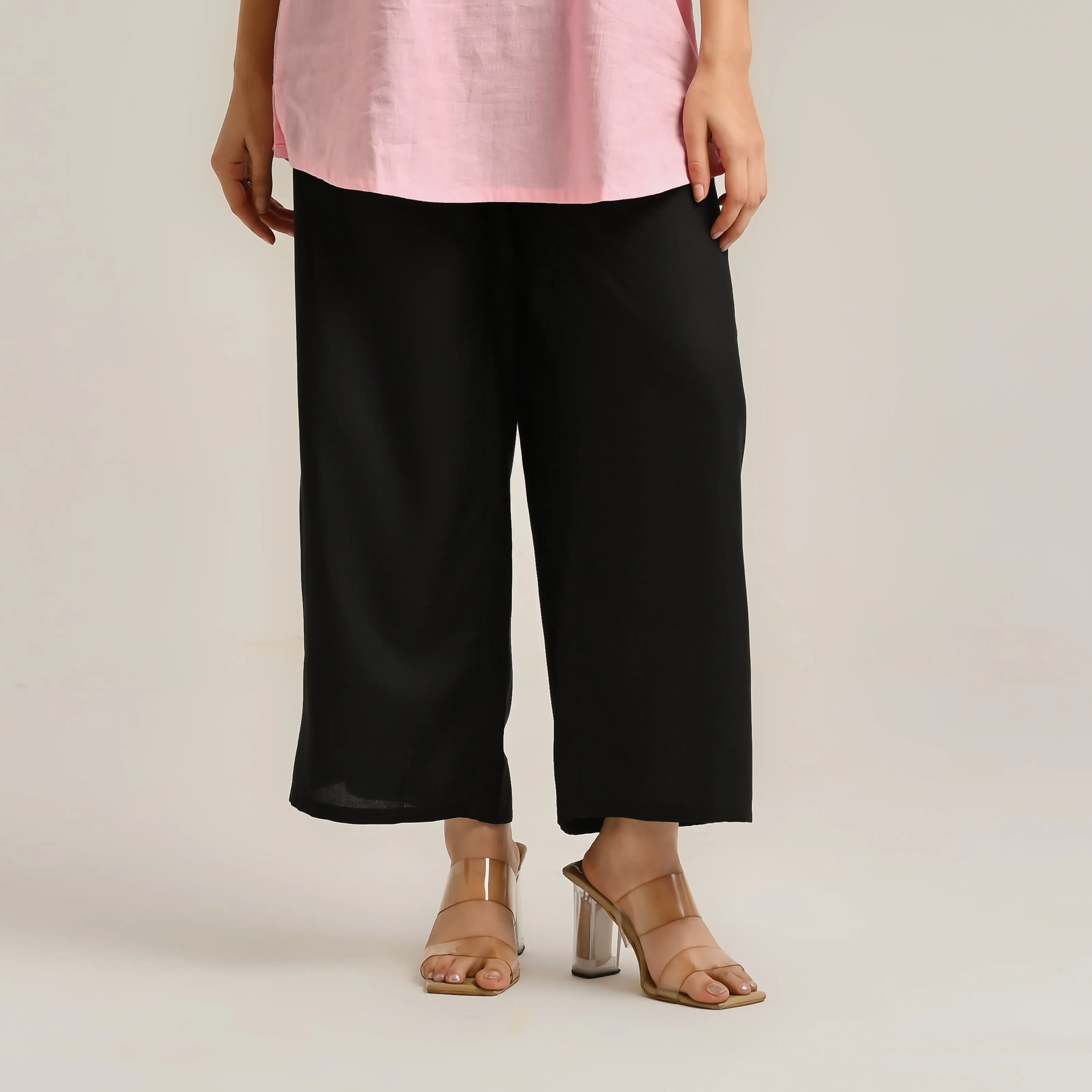 Black Flared Palazzo Pants