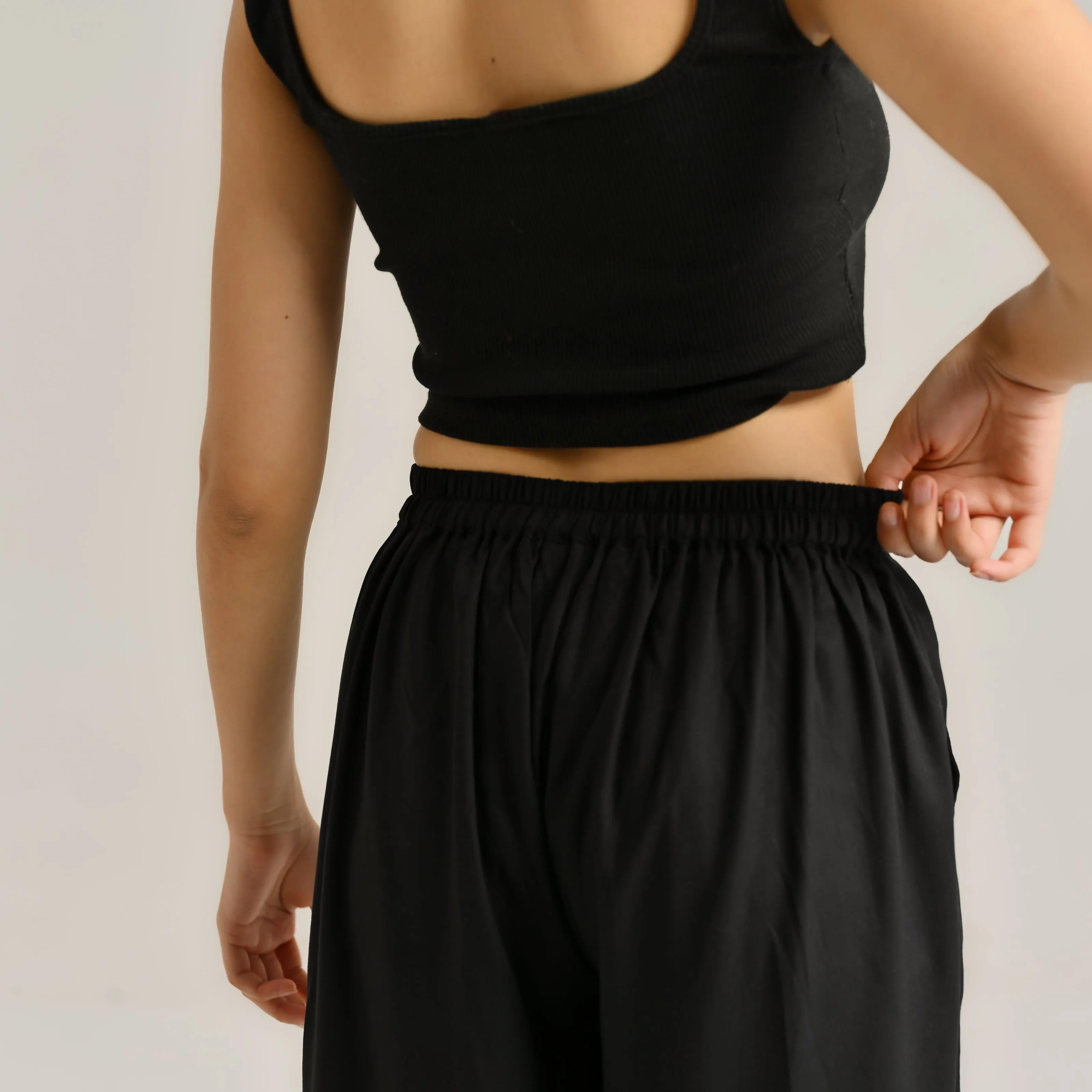 Black Flared Palazzo Pants