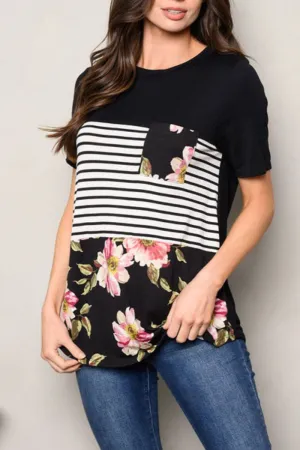 Block Stripe Floral