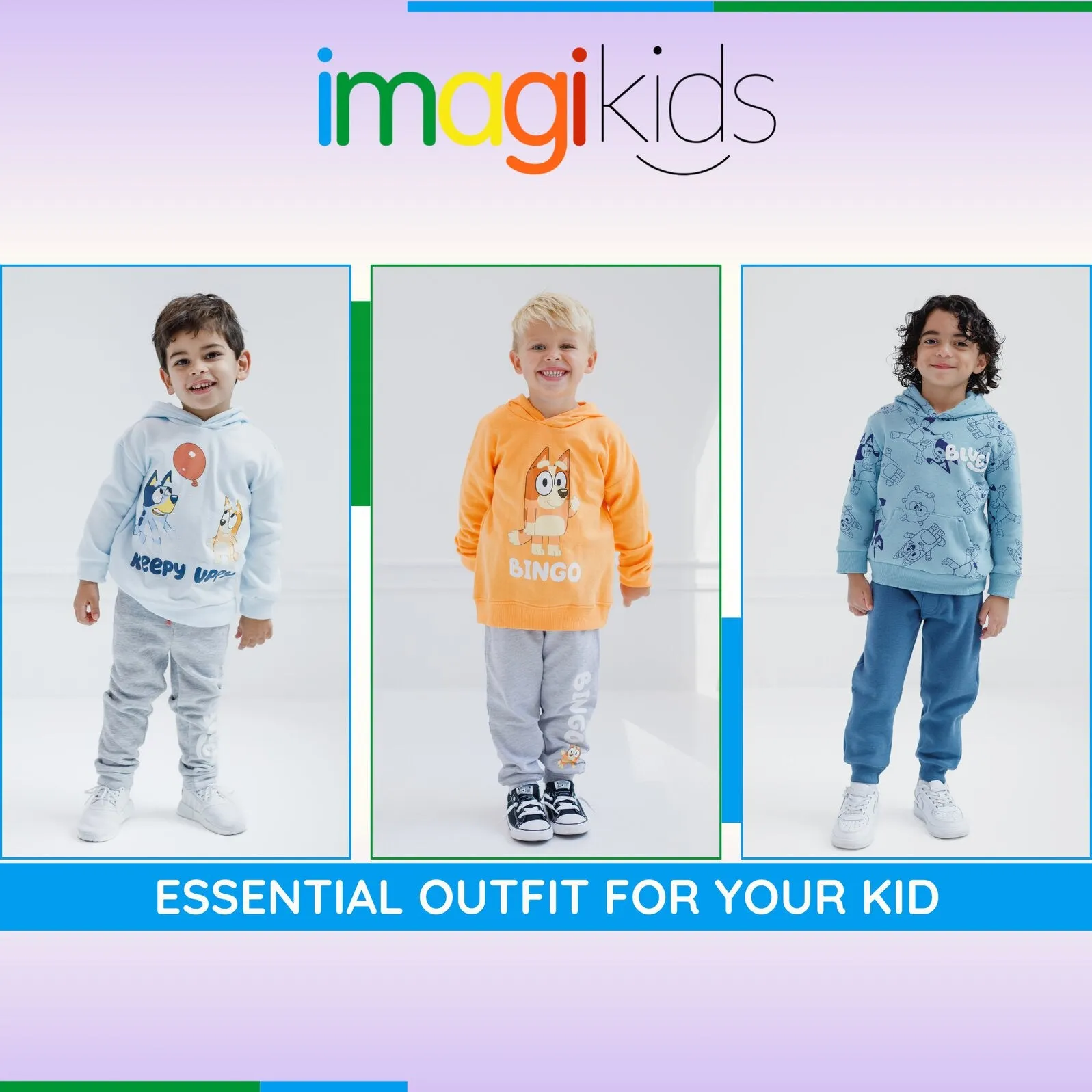 Bluey Fleece Pullover Hoodie and Jogger Pants Outfit Set