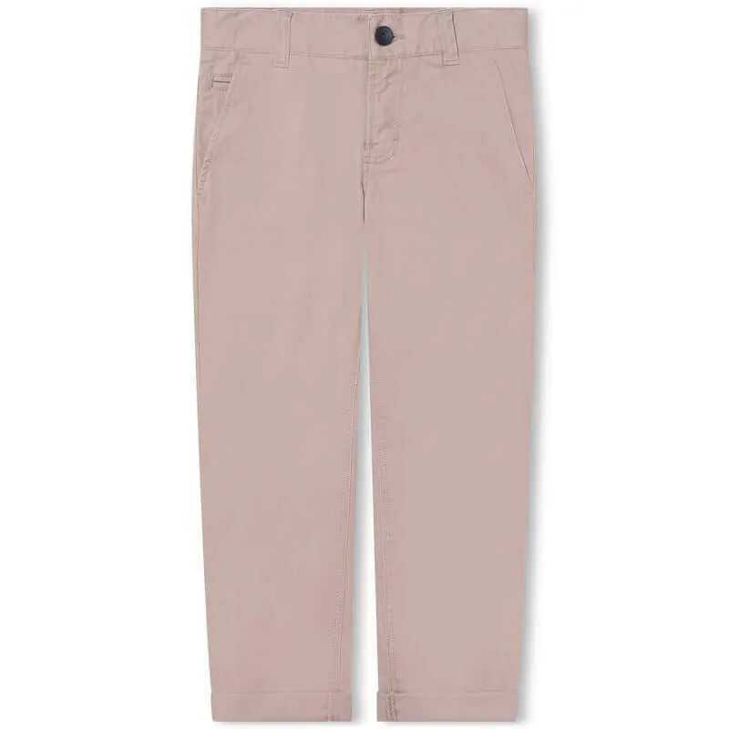 Boys Camel Cotton Chino Trousers