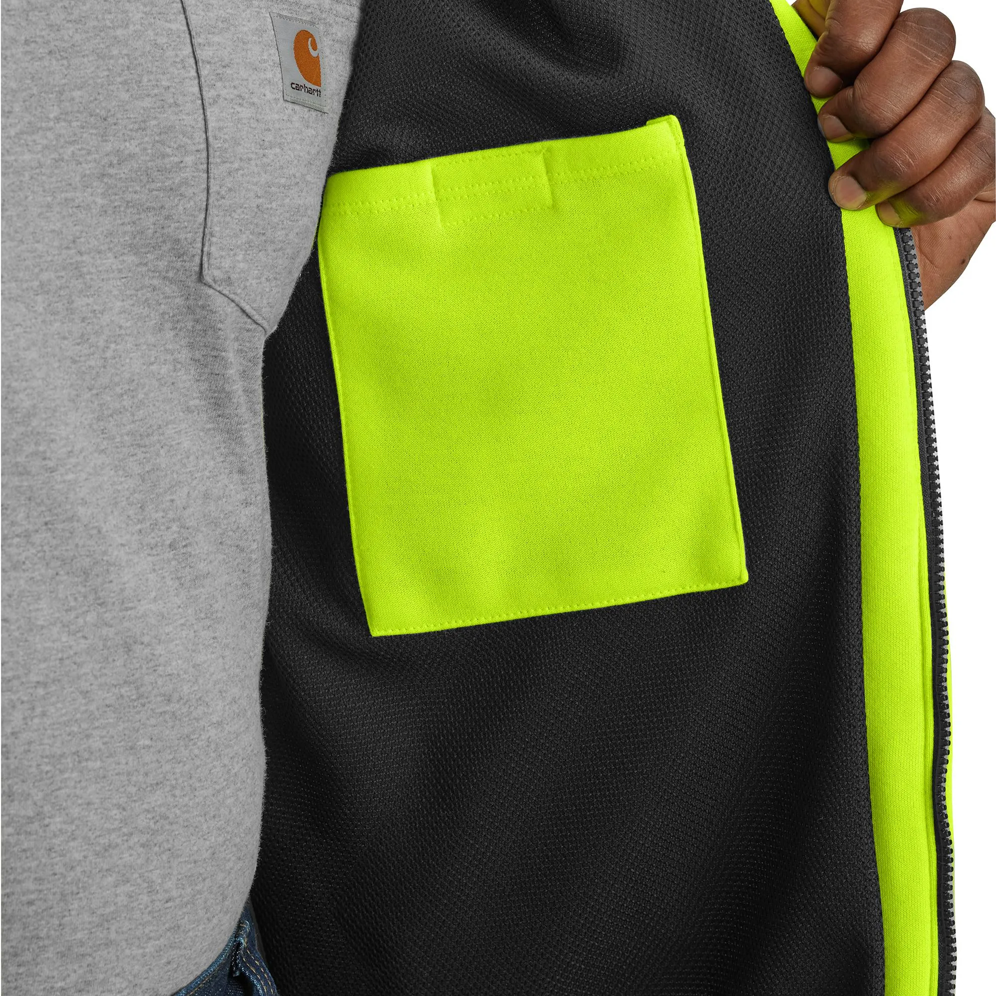 Carhartt Men's Hi-Vis Rain Defender® Thermal Lined Class 3 Sweatshirt