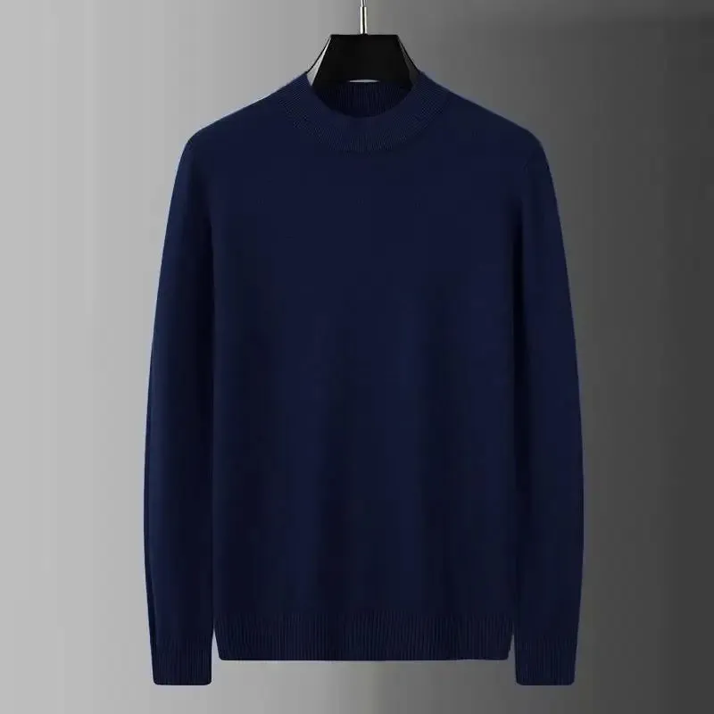 ChicMy-Fall Outfits -2024 Autumn and Winter New Men Clothes Half Turtleneck Knitted Sweater Men Loose Korean Fashion Solid Color Bottoming Sweaters