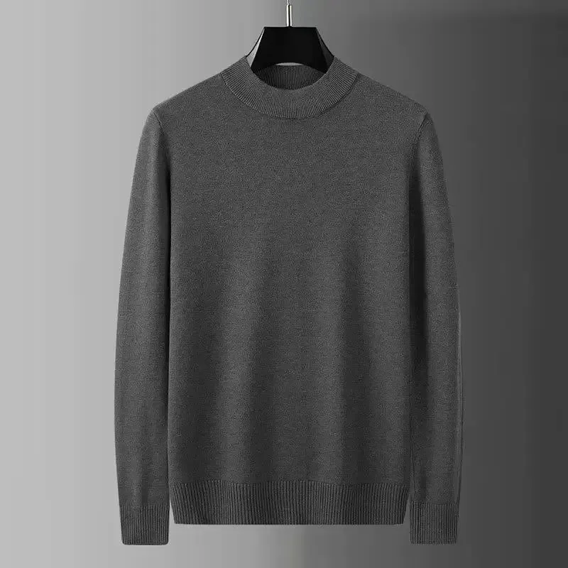 ChicMy-Fall Outfits -2024 Autumn and Winter New Men Clothes Half Turtleneck Knitted Sweater Men Loose Korean Fashion Solid Color Bottoming Sweaters
