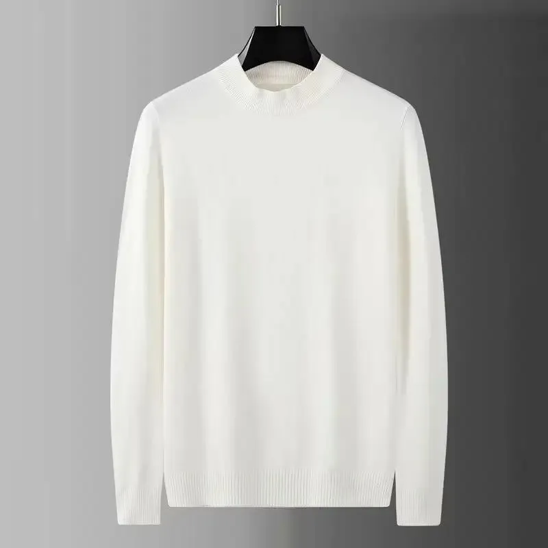 ChicMy-Fall Outfits -2024 Autumn and Winter New Men Clothes Half Turtleneck Knitted Sweater Men Loose Korean Fashion Solid Color Bottoming Sweaters