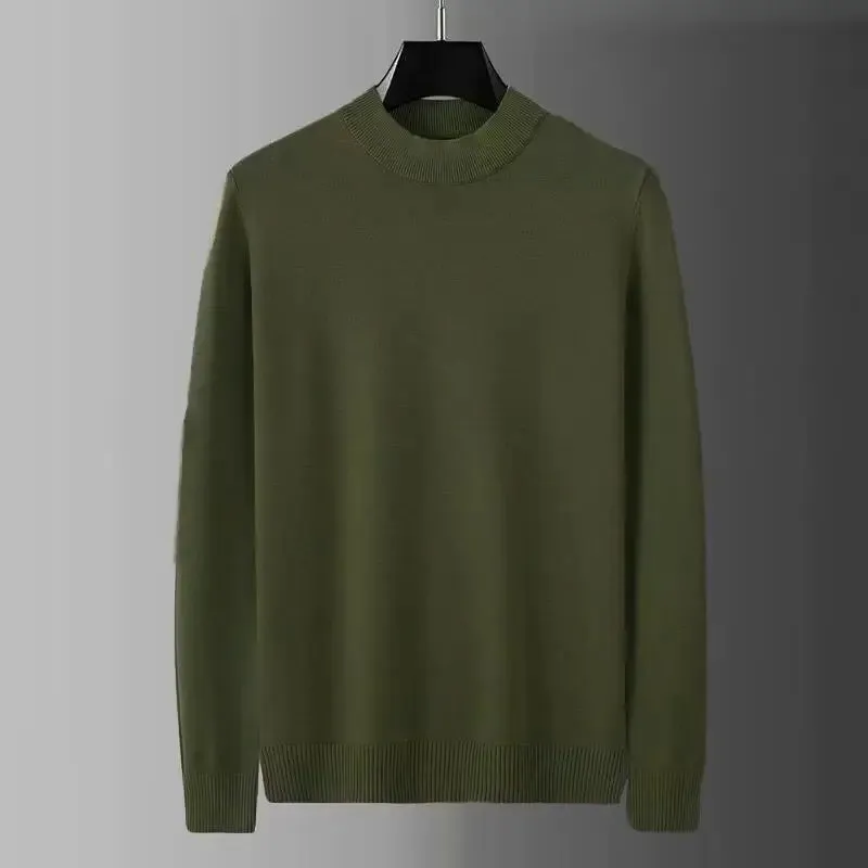 ChicMy-Fall Outfits -2024 Autumn and Winter New Men Clothes Half Turtleneck Knitted Sweater Men Loose Korean Fashion Solid Color Bottoming Sweaters