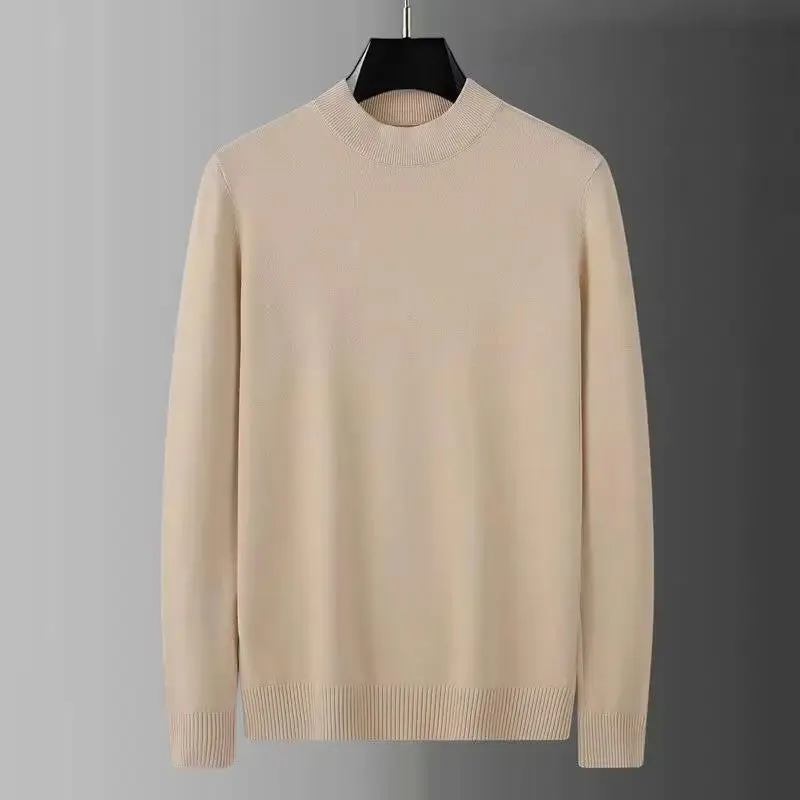 ChicMy-Fall Outfits -2024 Autumn and Winter New Men Clothes Half Turtleneck Knitted Sweater Men Loose Korean Fashion Solid Color Bottoming Sweaters