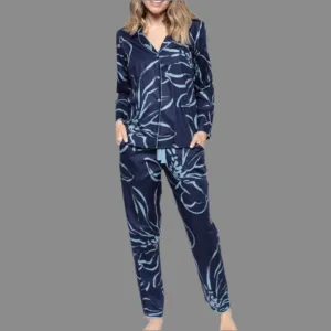 Cyberjammies - Emma Floral Print Pjs - Navy
