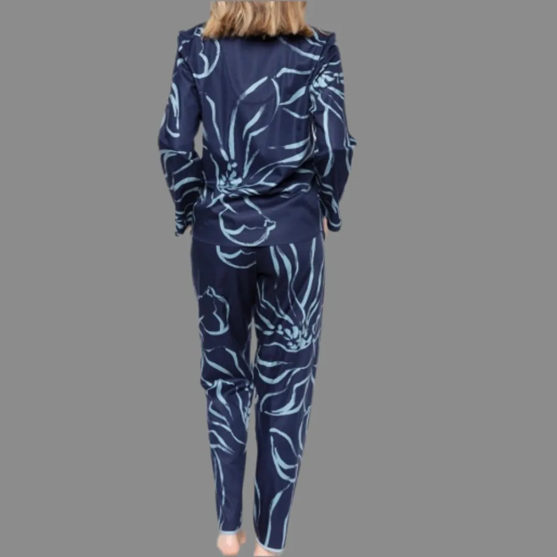 Cyberjammies - Emma Floral Print Pjs - Navy