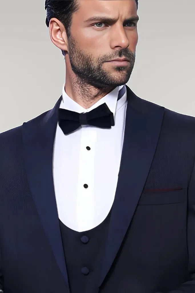 Detachable Lapel Navy Suit | Wessi