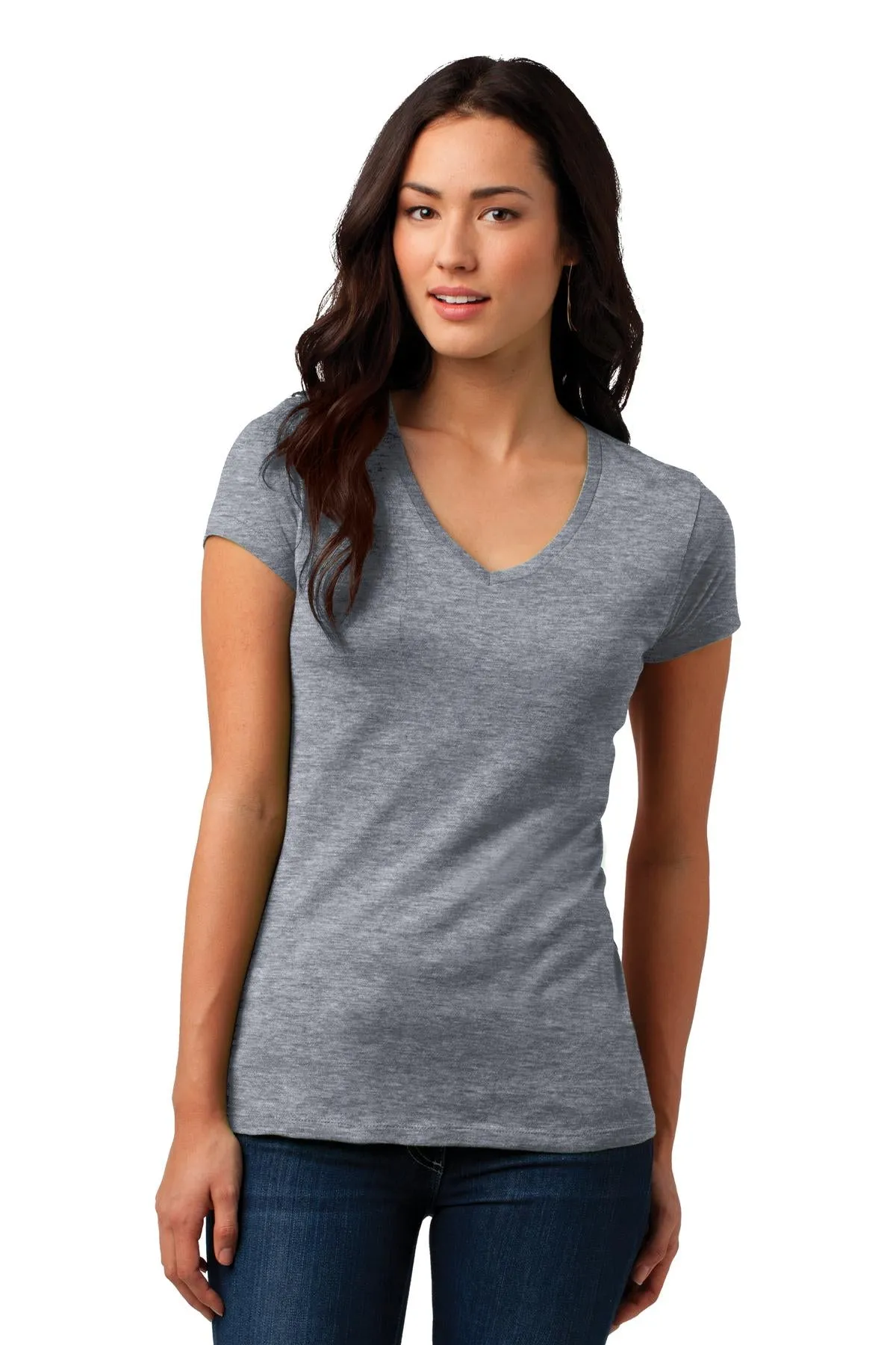 District Juniors Soft Wash V-Neck Tee. DT4501