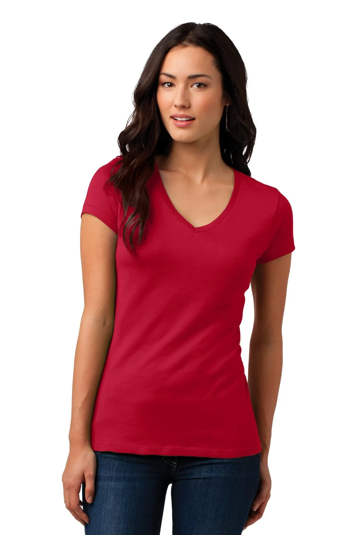 District Juniors Soft Wash V-Neck Tee. DT4501