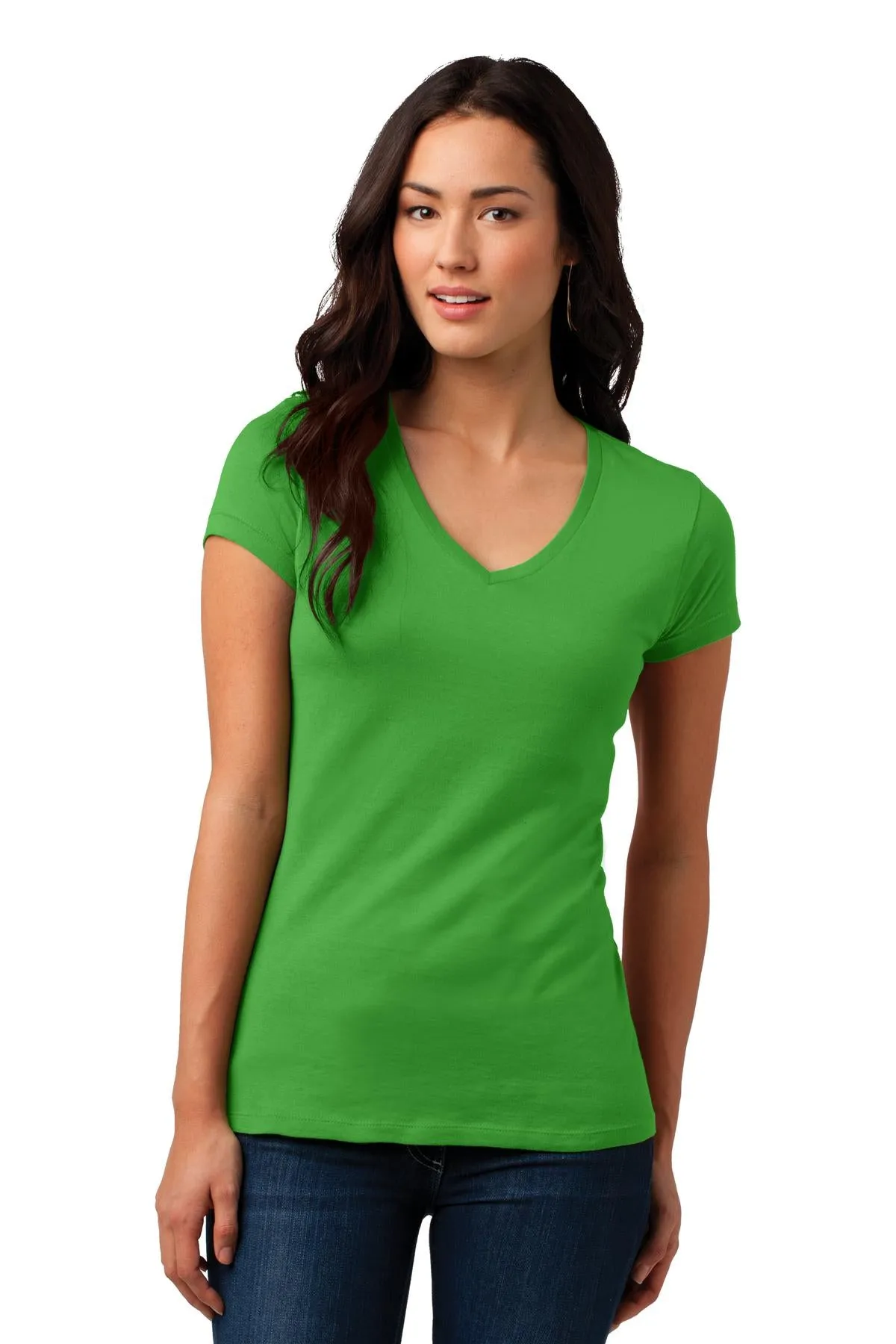District Juniors Soft Wash V-Neck Tee. DT4501