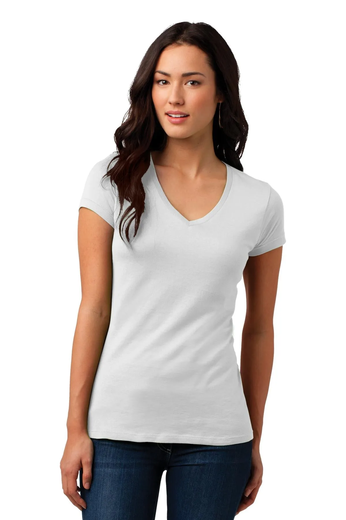 District Juniors Soft Wash V-Neck Tee. DT4501