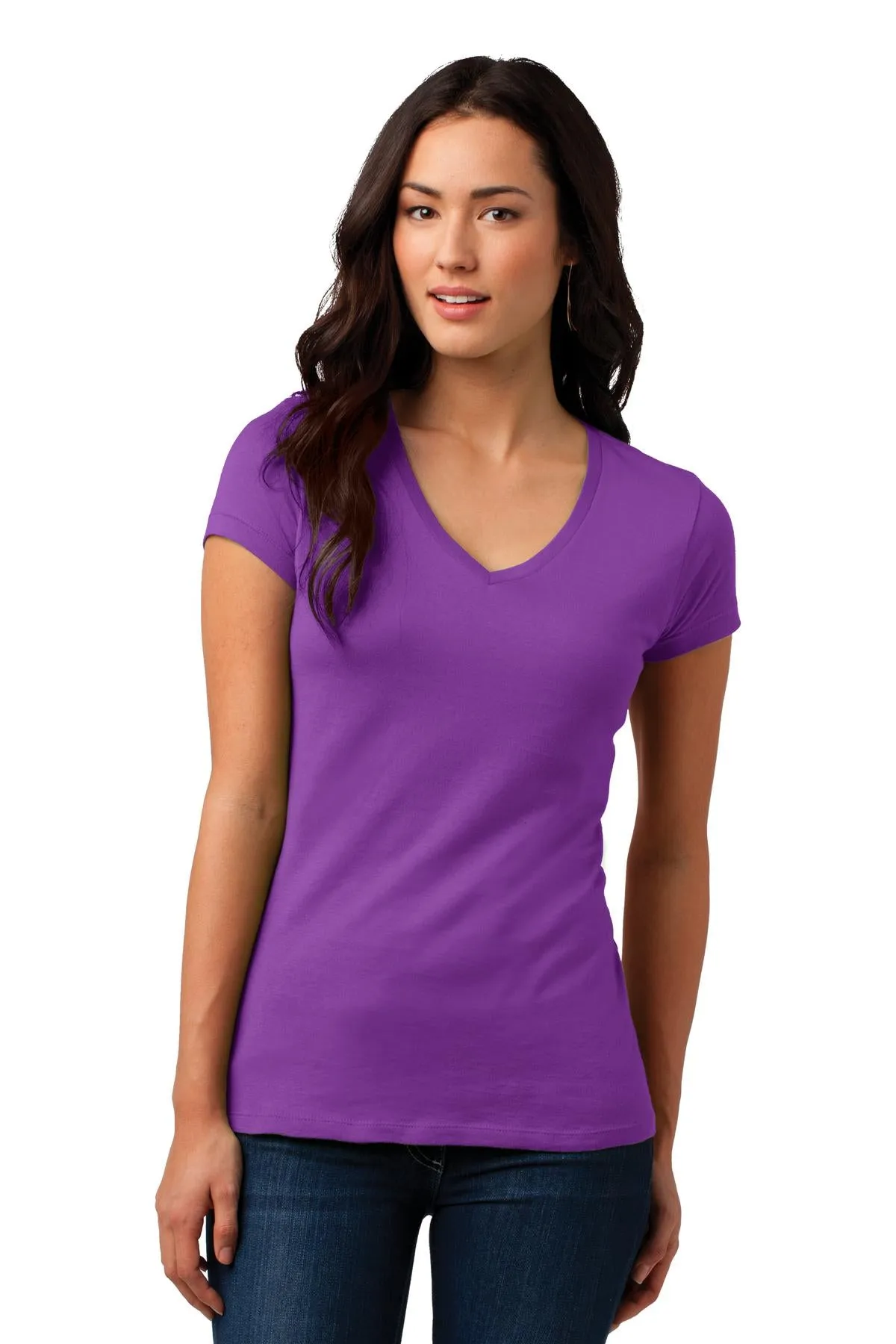 District Juniors Soft Wash V-Neck Tee. DT4501