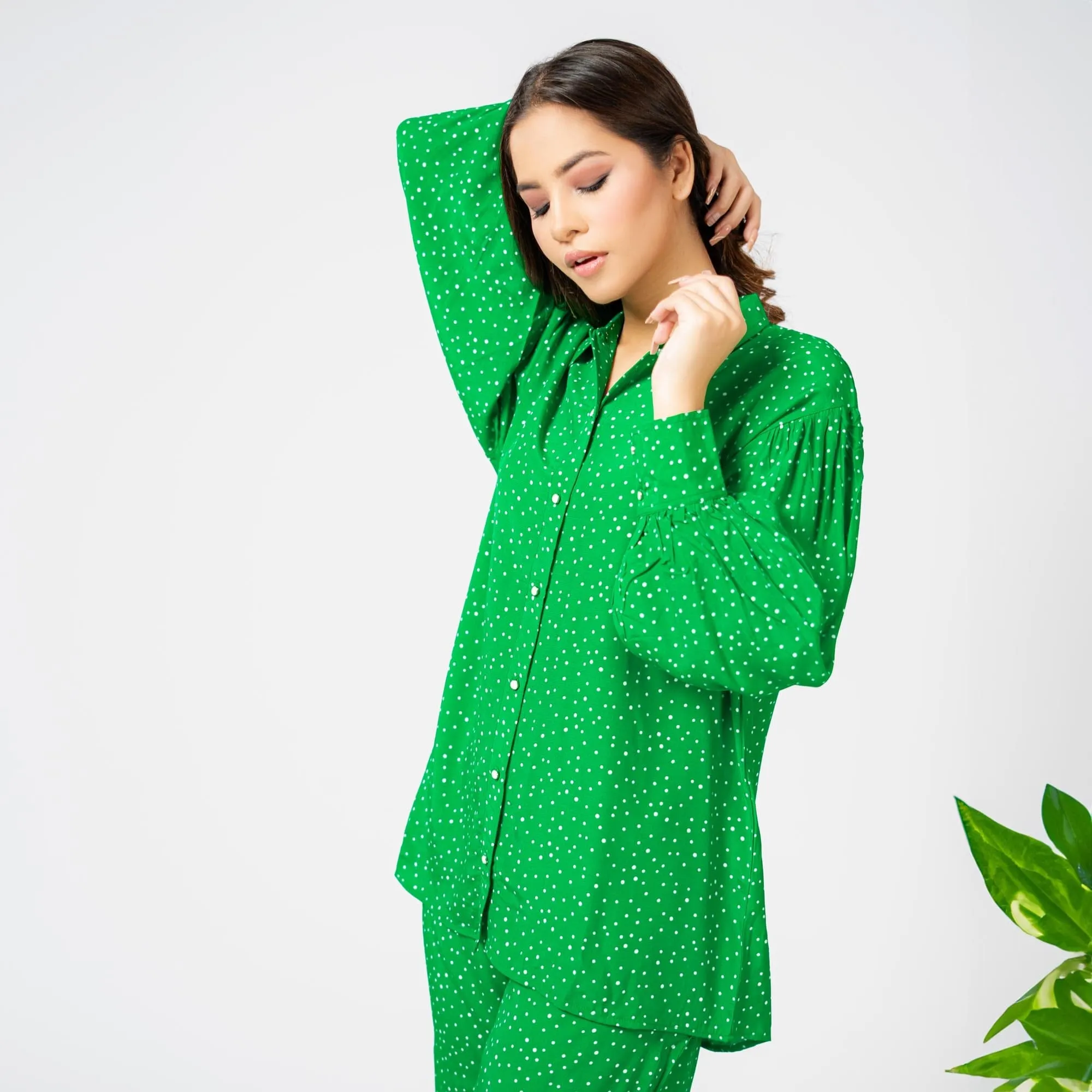 East West Women’s Polka Dot Printed CO-Ord Set