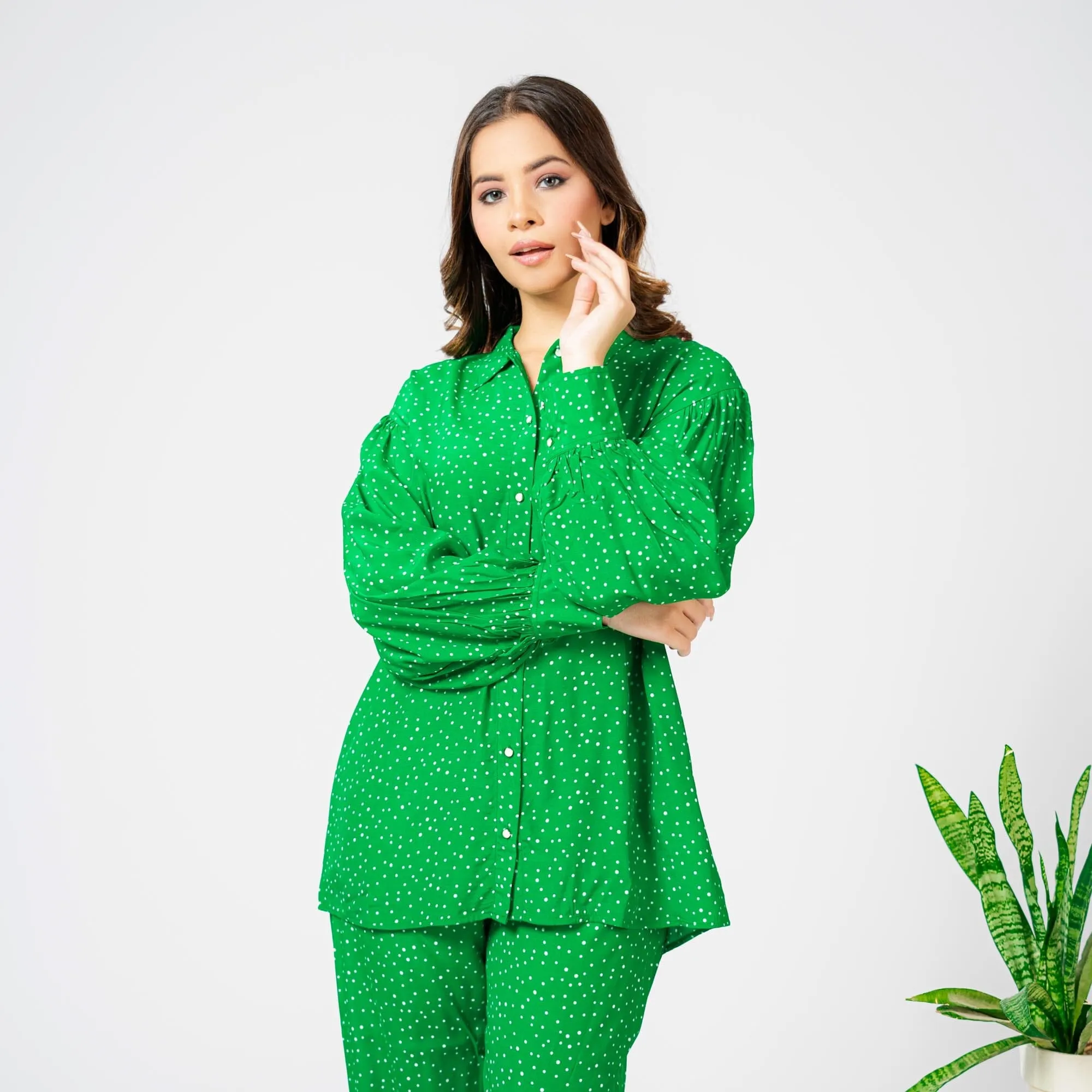East West Women’s Polka Dot Printed CO-Ord Set