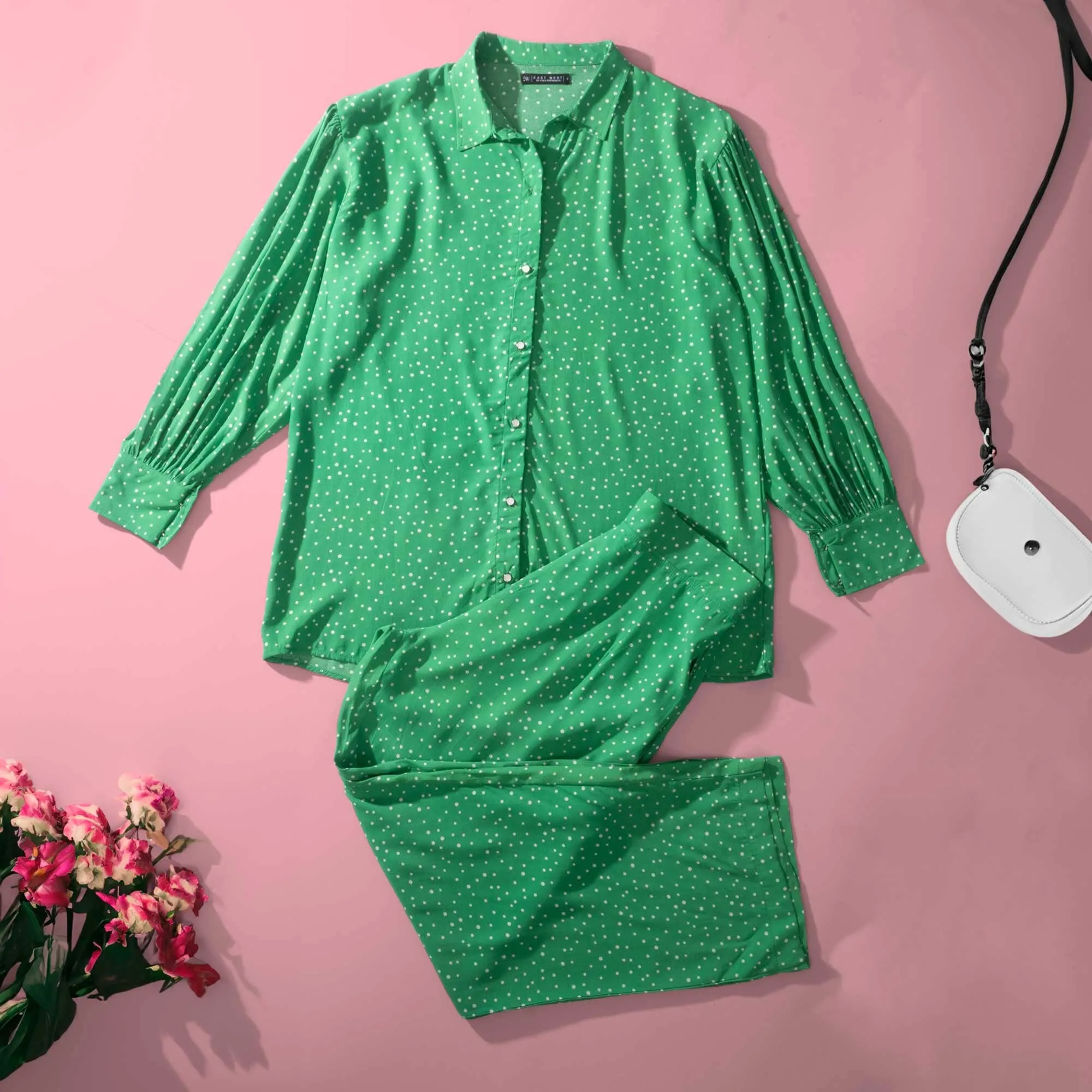 East West Women’s Polka Dot Printed CO-Ord Set
