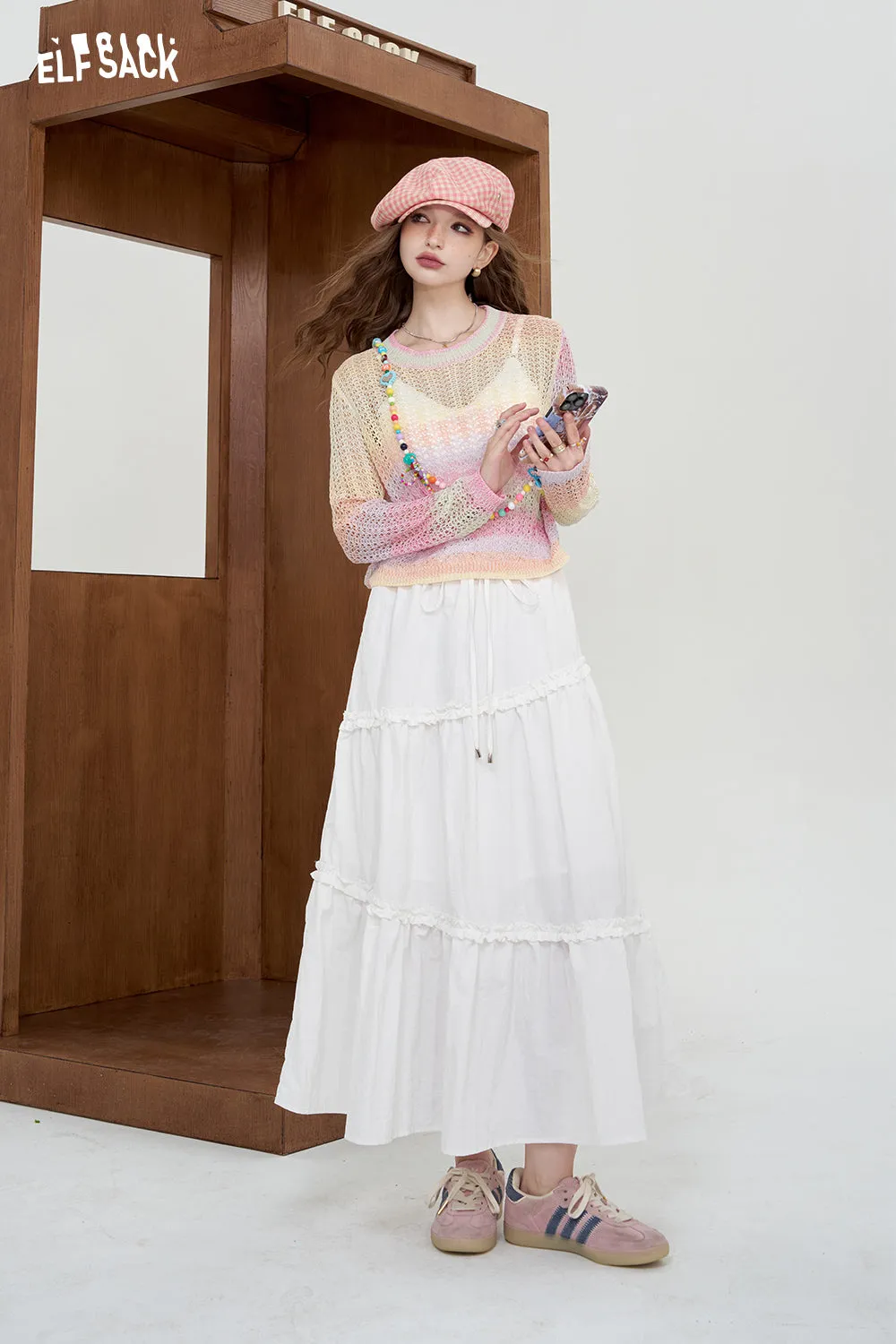 ELFSACK 2024 Summer New Arrivals Sweet lace vest for women slim fit small sling