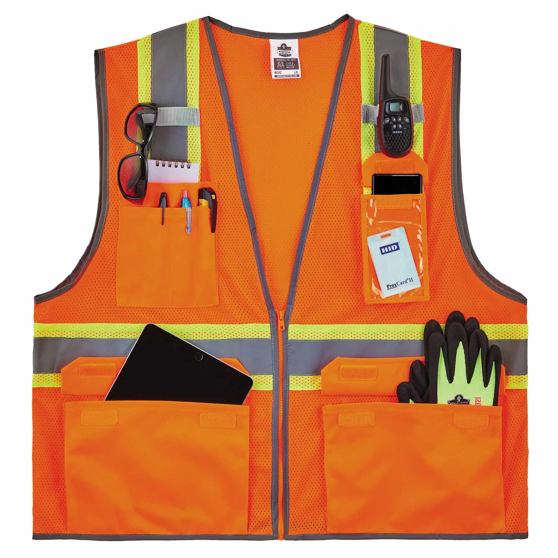 Ergodyne 24576 8246Z-S 2XL Orange Class 2 Two-Tone Mesh Vest - Single Size