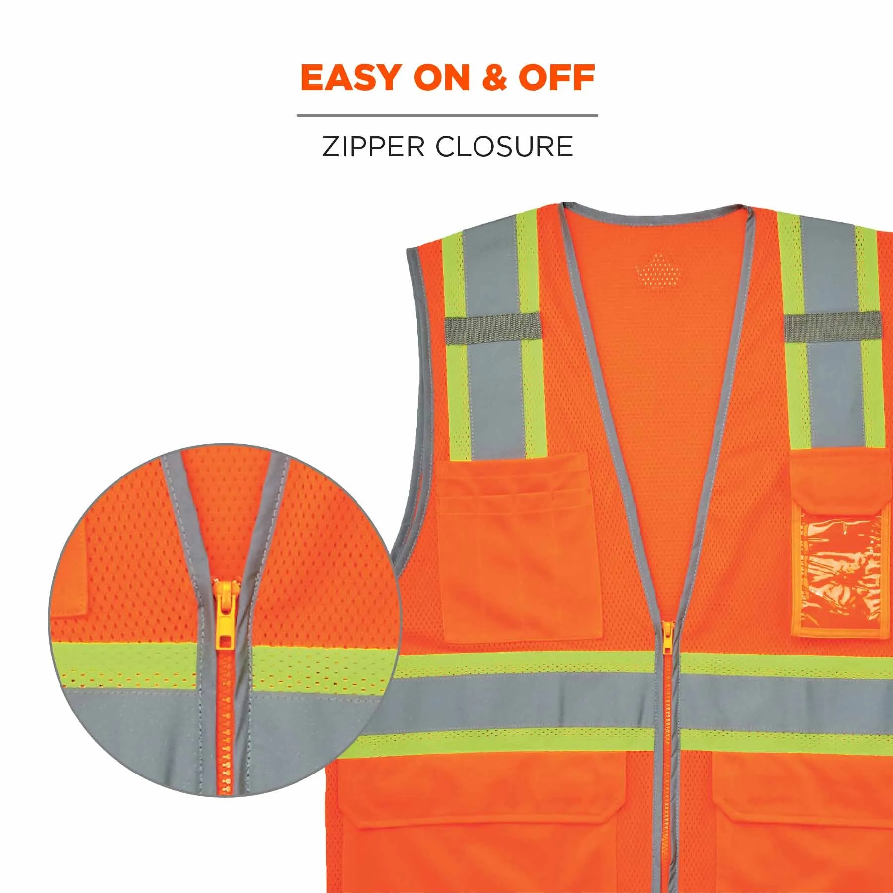 Ergodyne 24576 8246Z-S 2XL Orange Class 2 Two-Tone Mesh Vest - Single Size