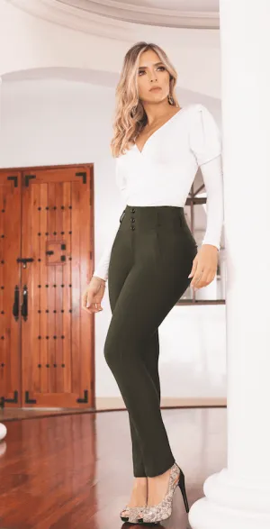 Fitted Dress Pants for Women (Green)