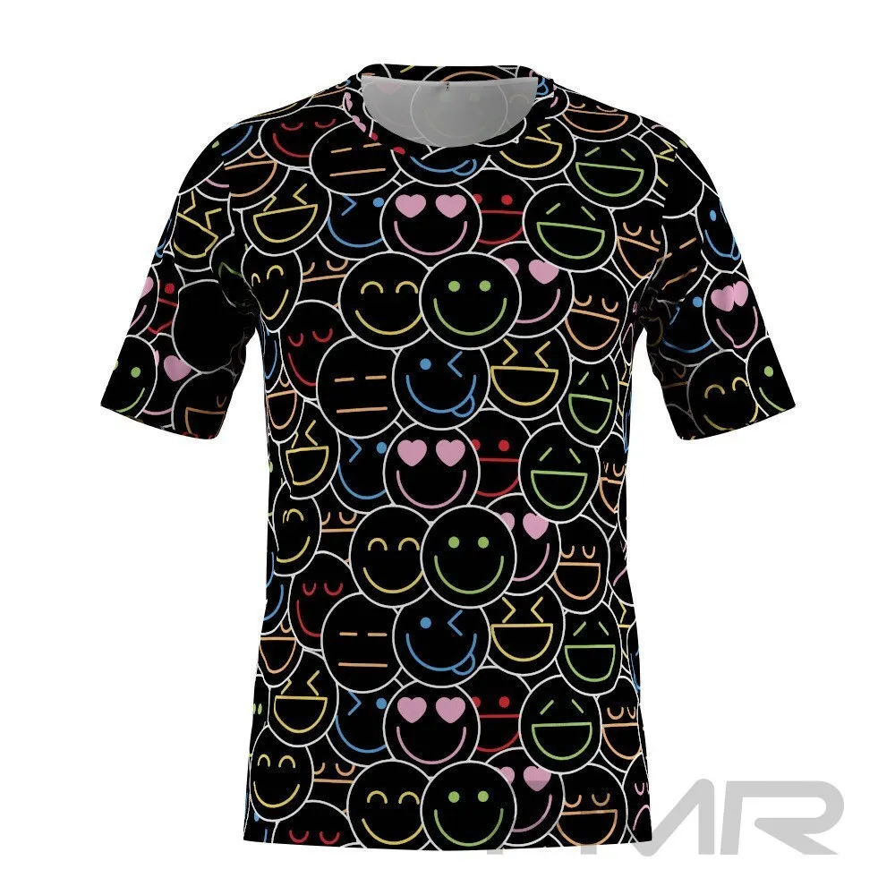 FMR Men's Emoji Print Short Sleeve Running Shirt