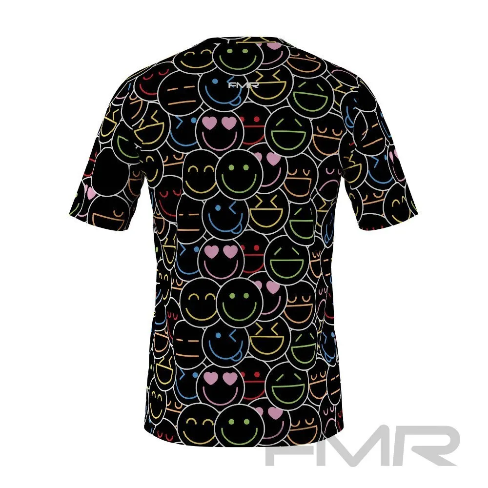 FMR Men's Emoji Print Short Sleeve Running Shirt