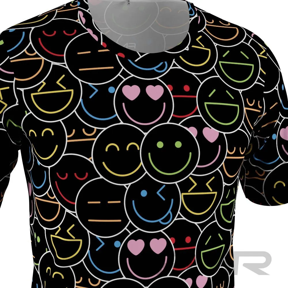 FMR Men's Emoji Print Short Sleeve Running Shirt