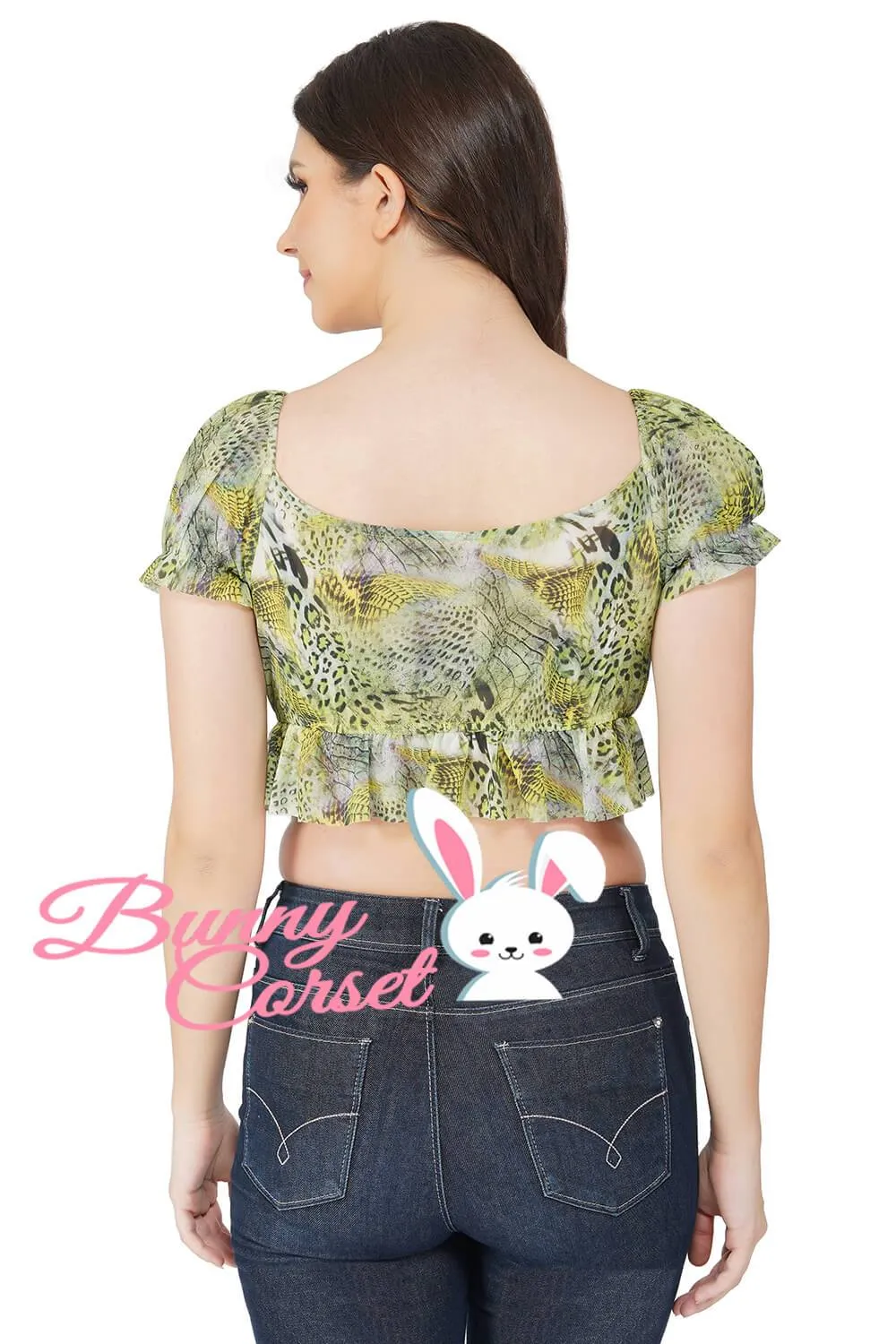 Giselle Snake Print Power Mesh Top