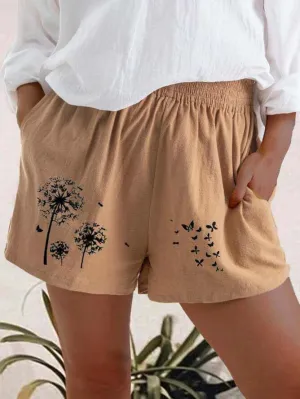 Glow Chic's Dandelion Print Shorts with Pockets