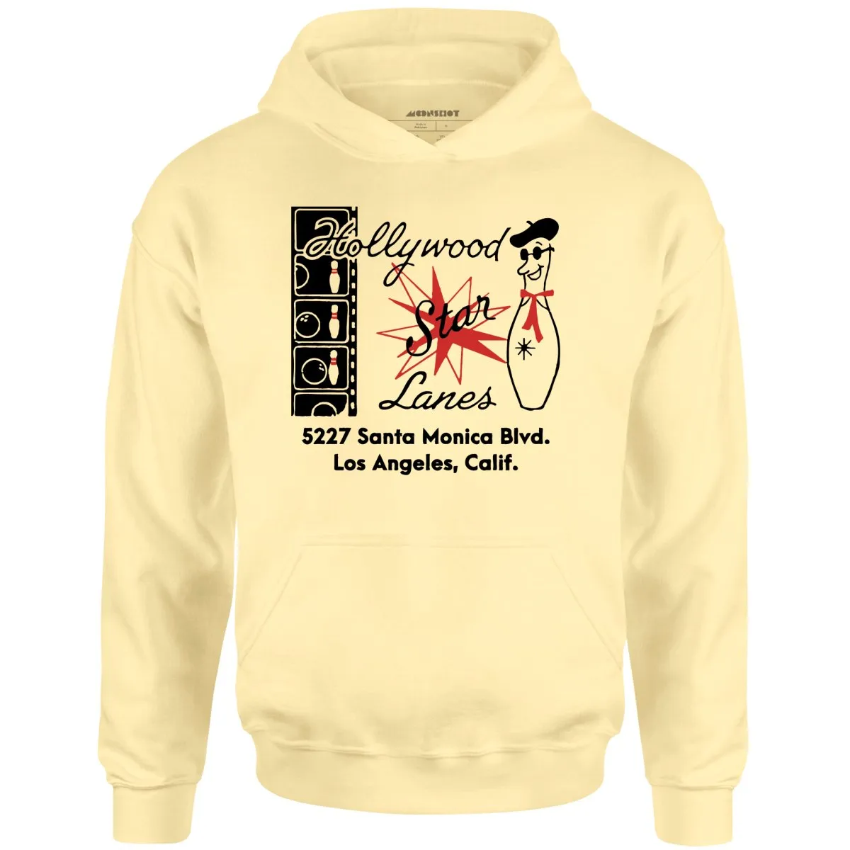 Hollywood Star Lanes - Los Angeles, CA - Vintage Bowling Alley - Unisex Hoodie