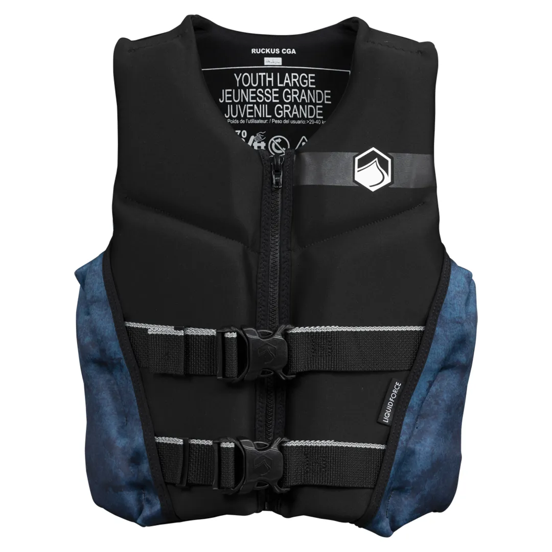 Liquid Force 2025 Ruckus Youth CGA Vest Hudson Black Boys