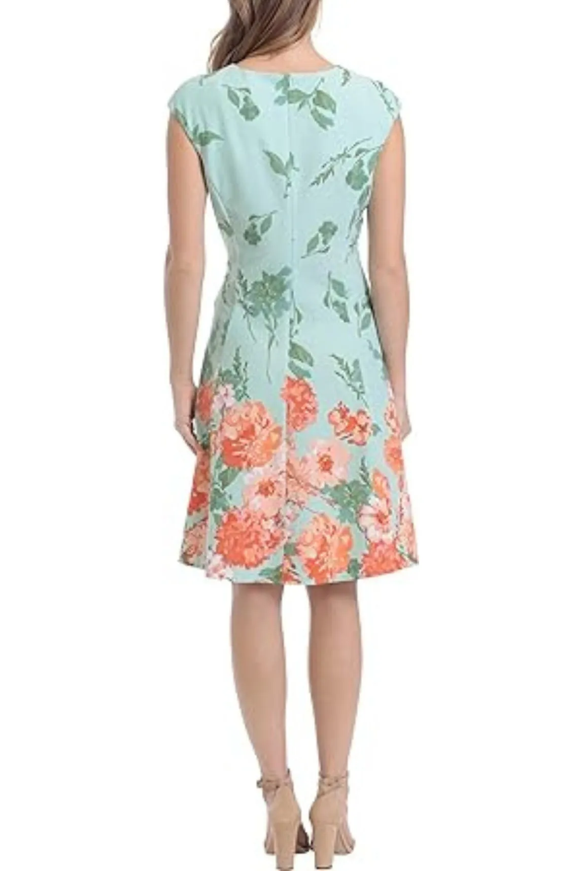 London Times Floral Scuba Crepe Fit & Flare Dress