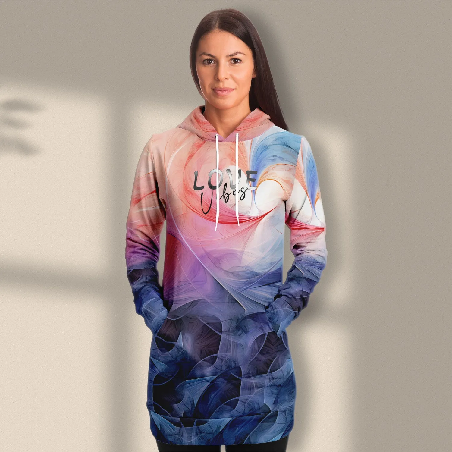 Longline Hoodie Love Vibes
