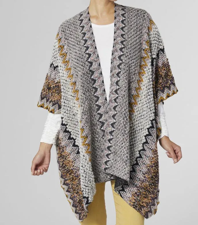 MARLEE CHUNKY WEAVE RUANA SOFT MULTI COLOR