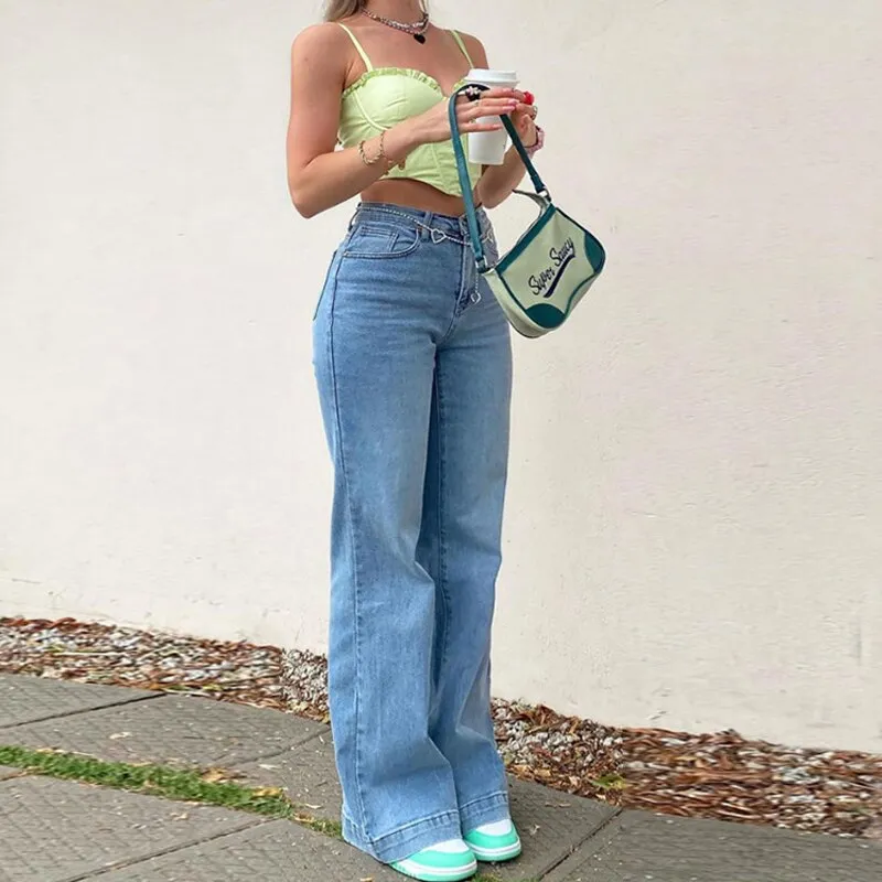 Mid Waist Old Flared Denim