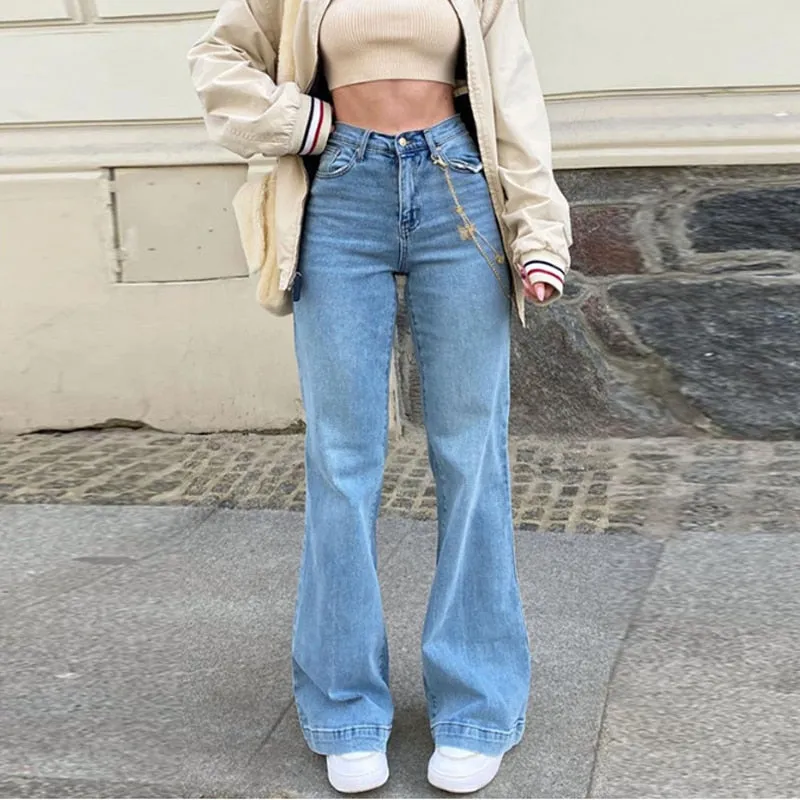 Mid Waist Old Flared Denim