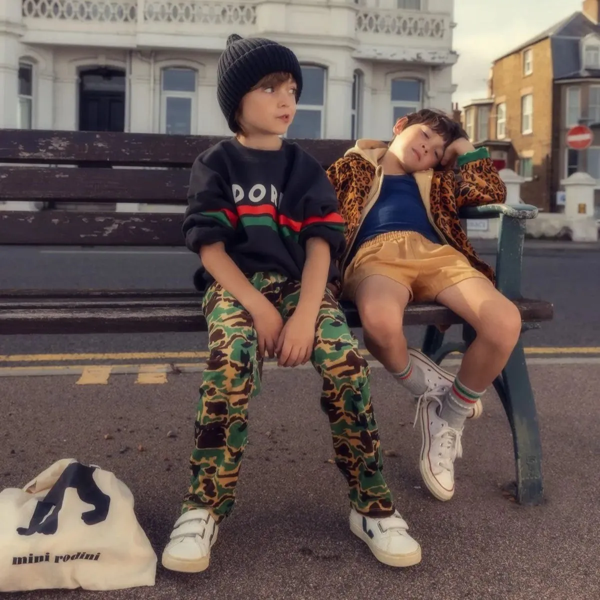 MINI RODINI - Camo Velour Trousers