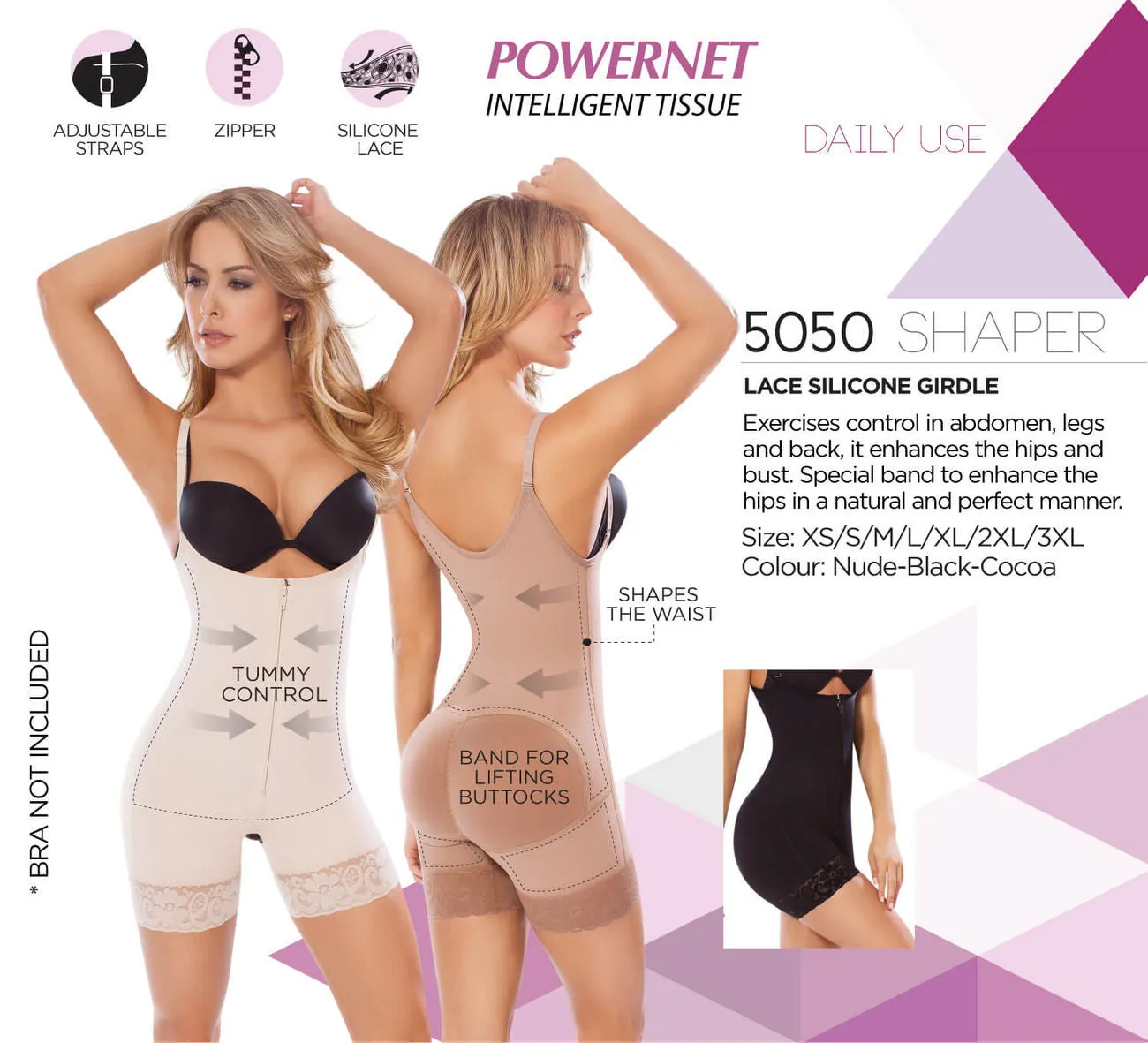 Moldeate 5050 Push UP and Tummy control Shapewear Color Nude