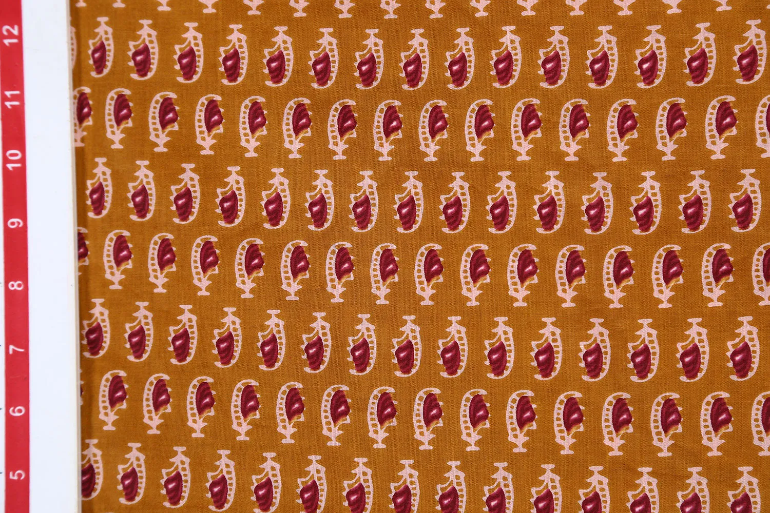 Mustard Printed Cotton Fabric