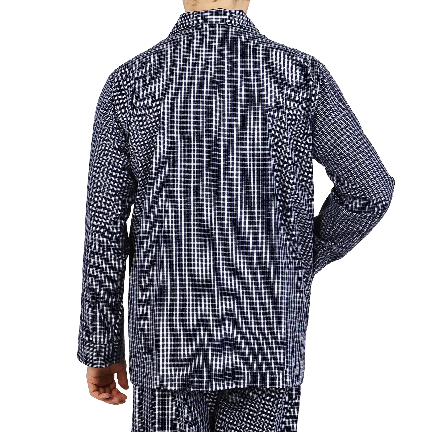 Navy Checked Cotton Classic Fit Pyjamas