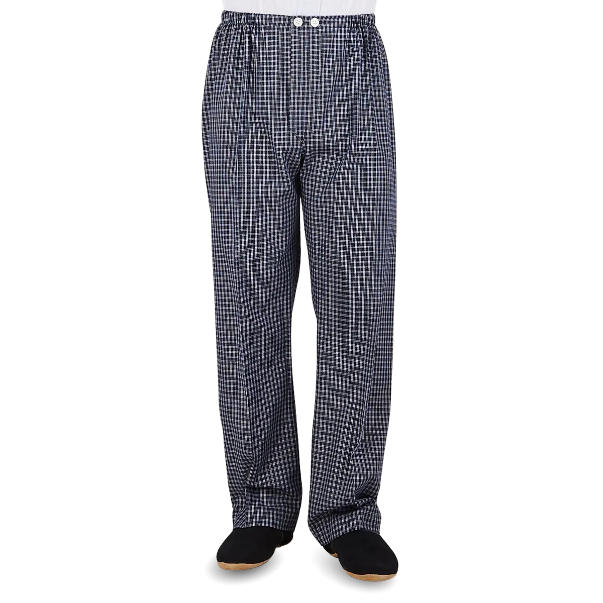 Navy Checked Cotton Classic Fit Pyjamas