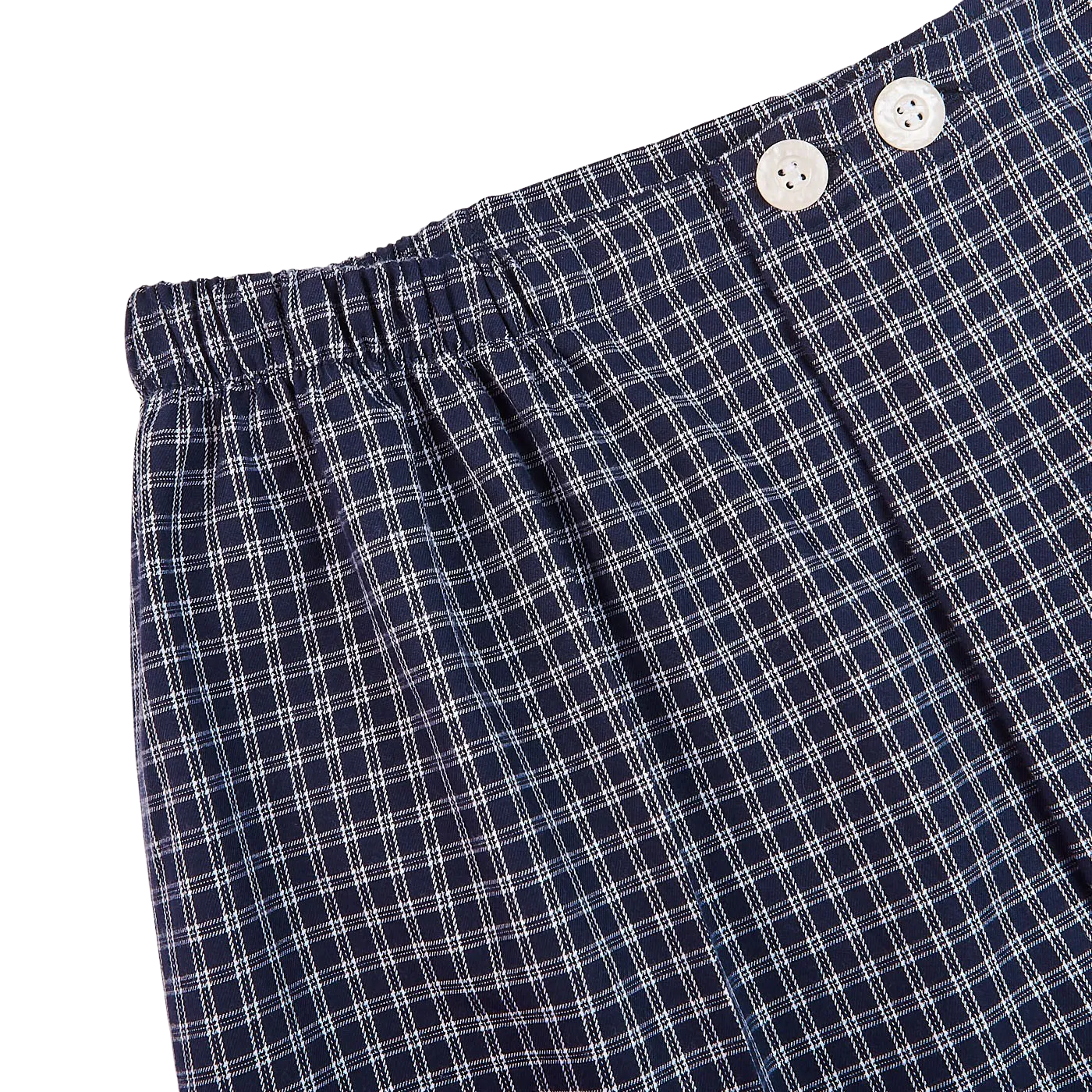 Navy Checked Cotton Classic Fit Pyjamas