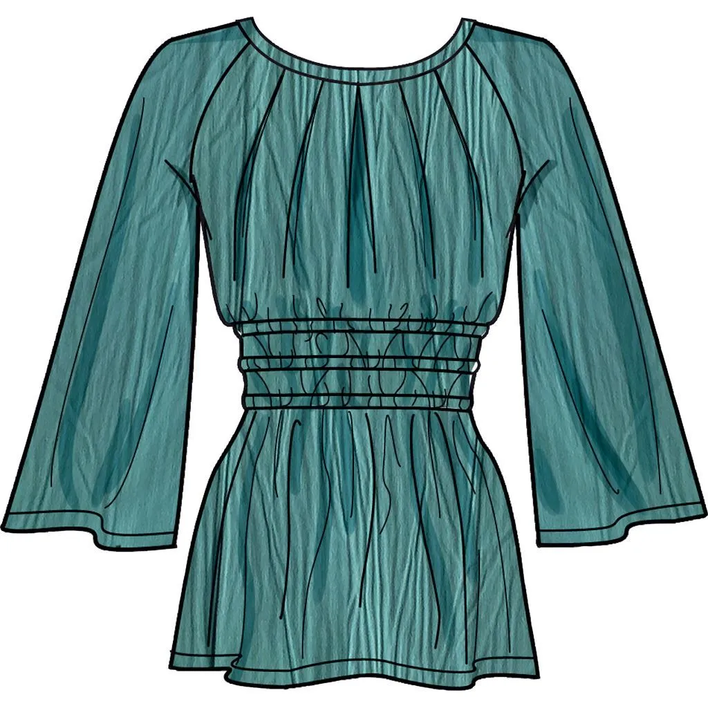 New Look Sewing Pattern N6684 Misses' Tops In Two Lengths